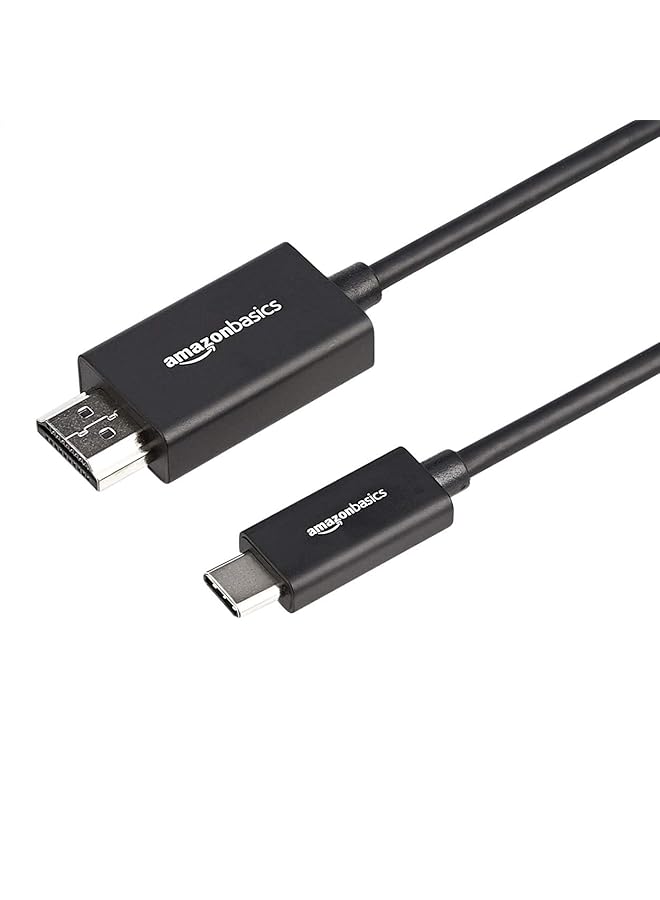 Premium Aluminum Usb C To Hdmi Cable Adapter Thunderbolt 3 Compatible 4K 60Hz 0.91 Meters Black - Image 1