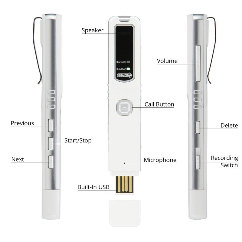 RecorderGear PR200 Bluetooth Cell Phone Call Recording Device, iPhone and Android Mobile Recorder - Image 5