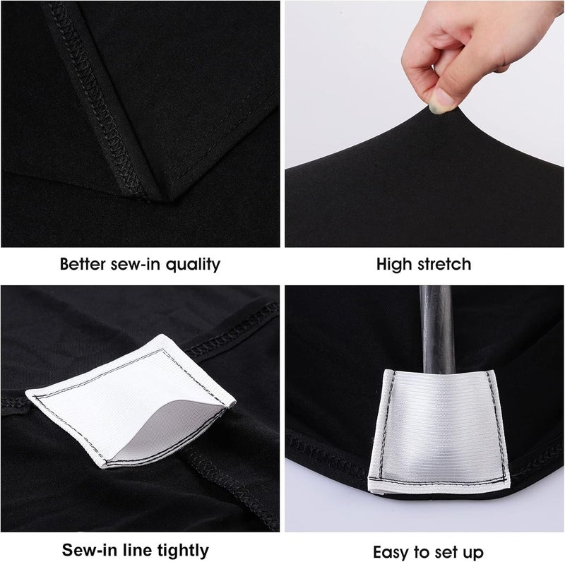 BDDC Table Covers for 6 Foot Tables, Black Washable and Wrinkle Resistant Stretch Tablecloths Rectangle 6ft for Events, Wedding, Banquets, Parties - Image 2