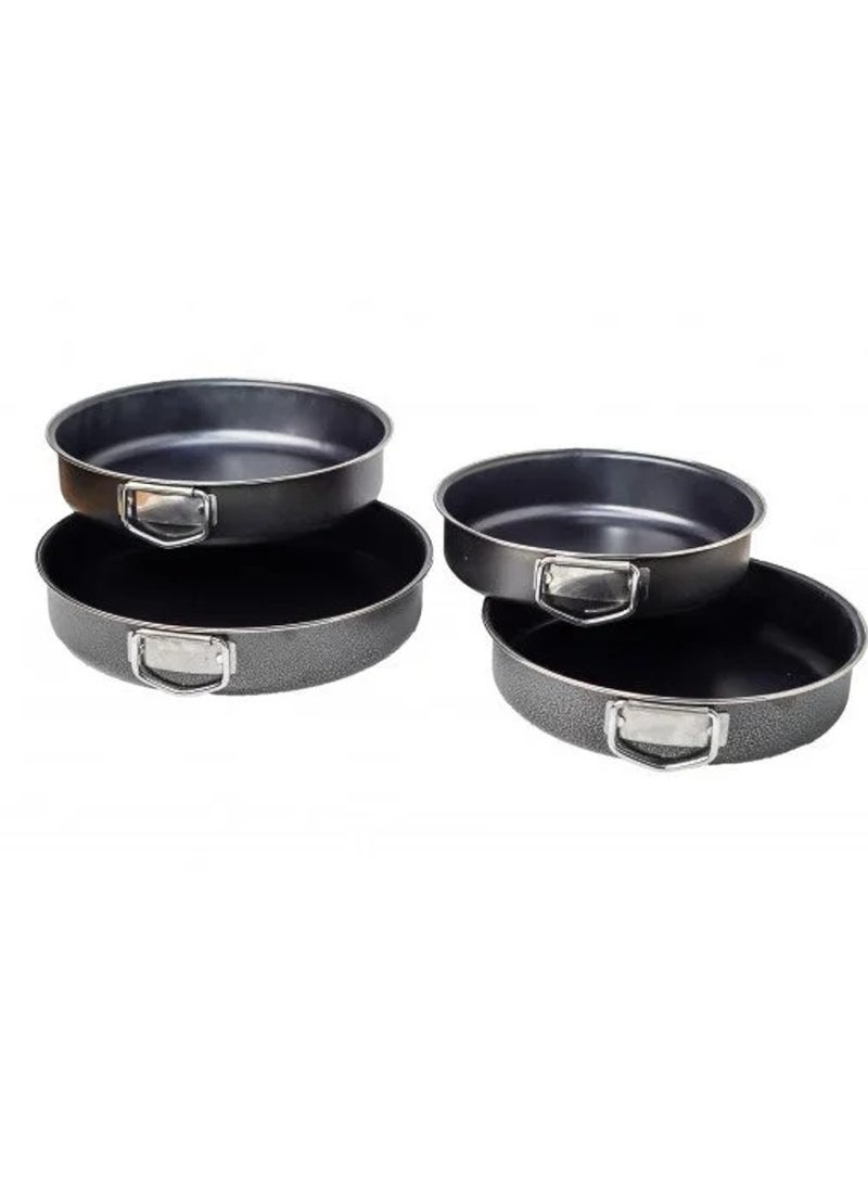 باصرة طقم قوالب كيك دائرية 4 قطع بمقاسات 24 إلى 30 سم – صواني خبز غير لاصقة بقاعدة قابلة للفك لتسهيل إخراج الكيك وتنظيفها بسهولة - Image 2