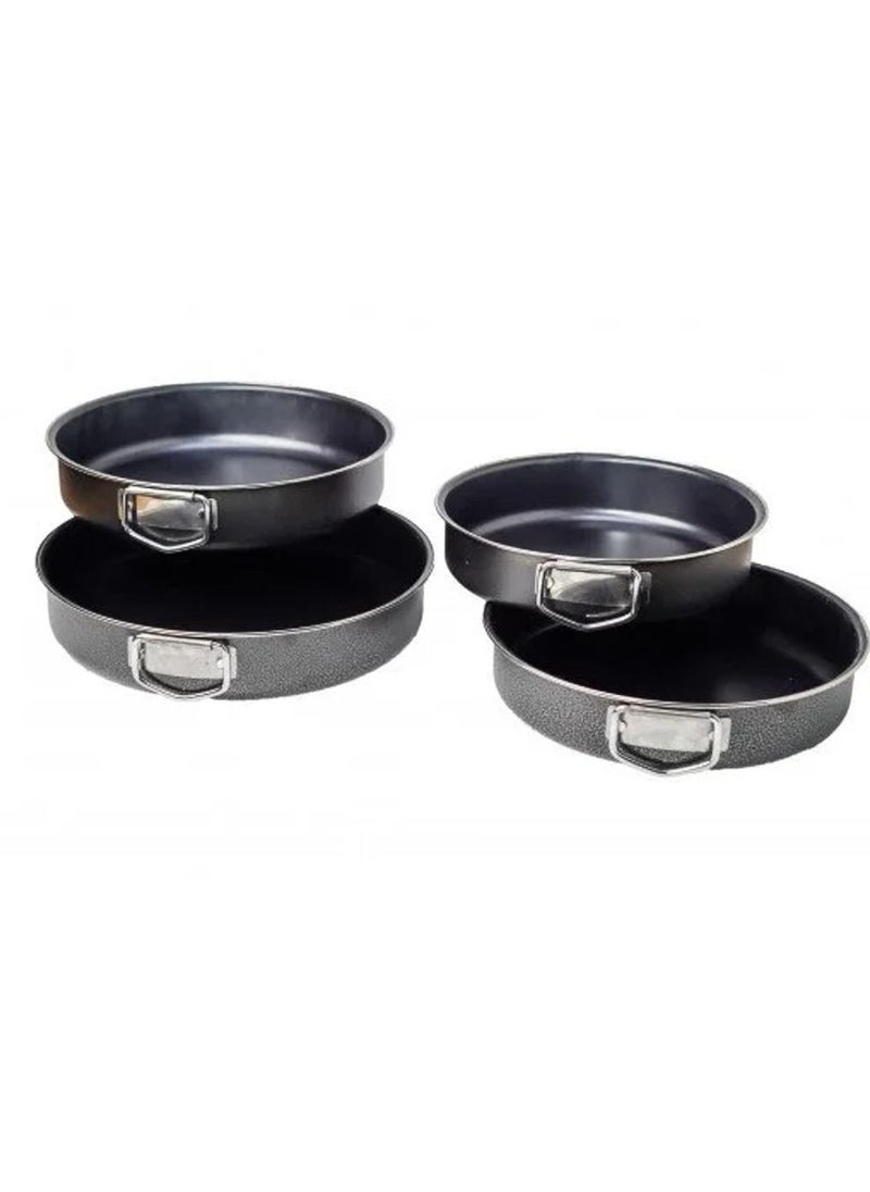 BASURRAH Set of black aluminum cake and baking trays, 4 pieces, 24-30 cm 20-90074 