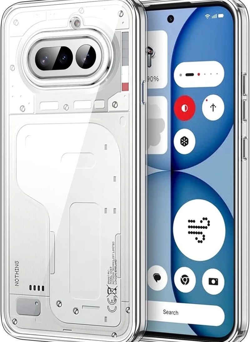 جراب شفاف لهاتف Nothing Phone 4A – غطاء صلب فائق النحافة ومقاوم للصدمات (من مادة TPU)، جراب خلفي كريستالي شفاف مقاوم للاصفرار مع حماية للكاميرا. - Image 1