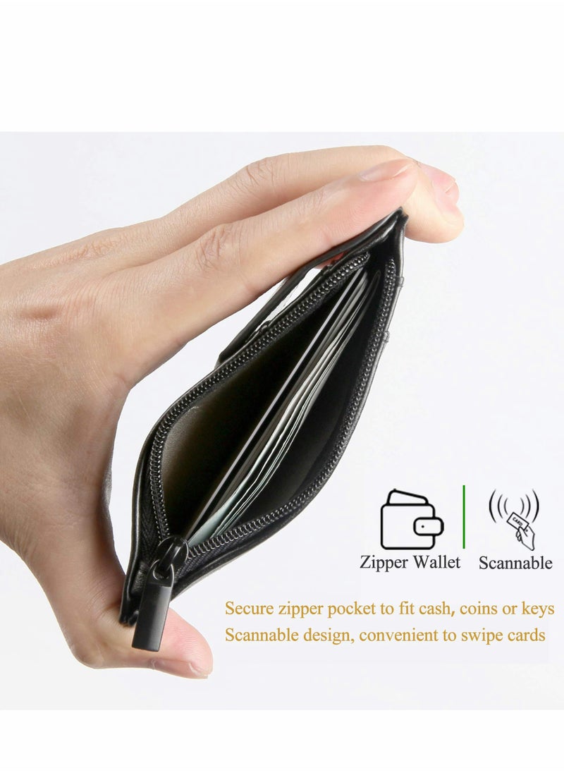 Generic Zippered PU Leather Badge Holder with Clear Window & 3 Slots - Secure ID Wallet with Nylon Lanyard for Office, School, Credit Cards & Driver's License  - Image 5