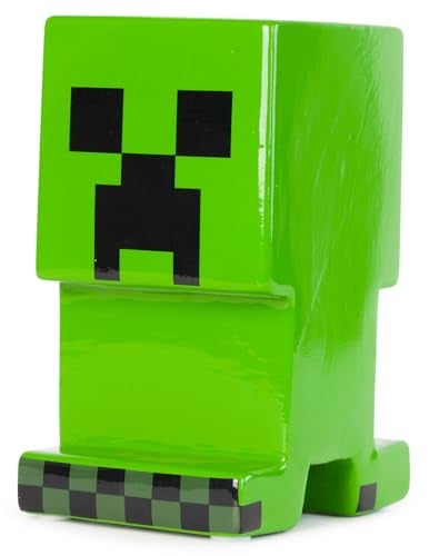 Jay Franco Minecraft Creeper Ceramic Piggy Bank Kids Room Decor Coin Bank for Gamers Childrens Learning Resource - Image 1