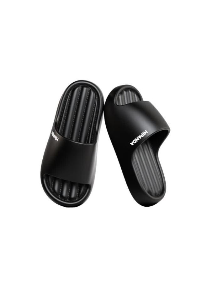 Hipanda Home Bathroom Slippers Uni Eva Thick Sole Non-slip Durable Lightweight Black Size 40-41