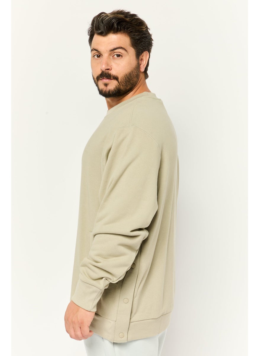 adidas Originals - Men Sportswear Fit Long Sleeves Outdoor Sweatshirt, Light Olive - Image 1