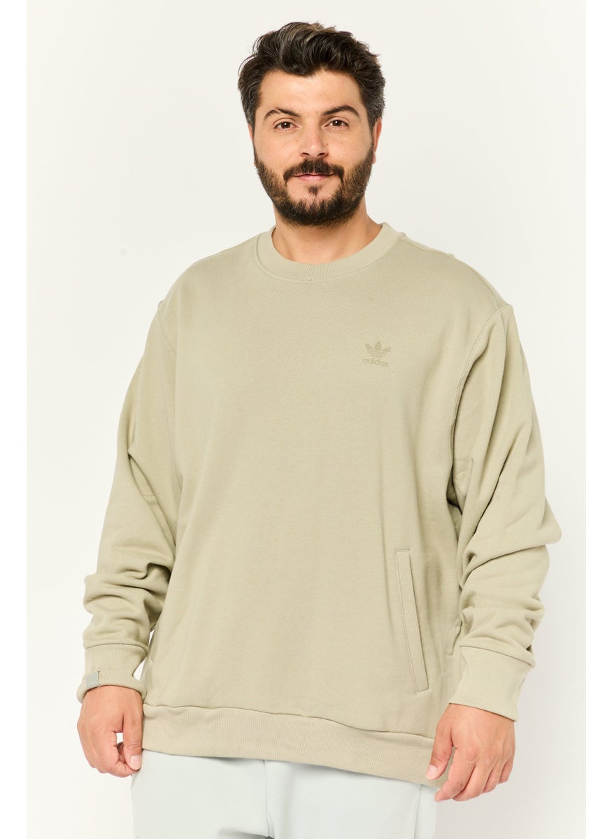 adidas Originals - Men Sportswear Fit Long Sleeves Outdoor Sweatshirt, Light Olive - Image 1