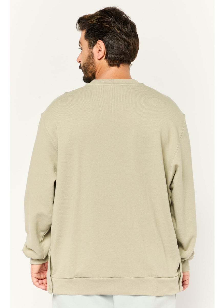 adidas Originals - Men Sportswear Fit Long Sleeves Outdoor Sweatshirt, Light Olive - Image 1