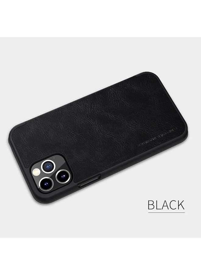 Nillkin Case For Iphone 12 Iphone 12 Pro 6.1 Inch Qin Leather Series With Card Holder Stylish Cover Durable Slim Pu Leather Flip Wallet Iphone 12 Iphone 12 Pro Case Black - Image 4