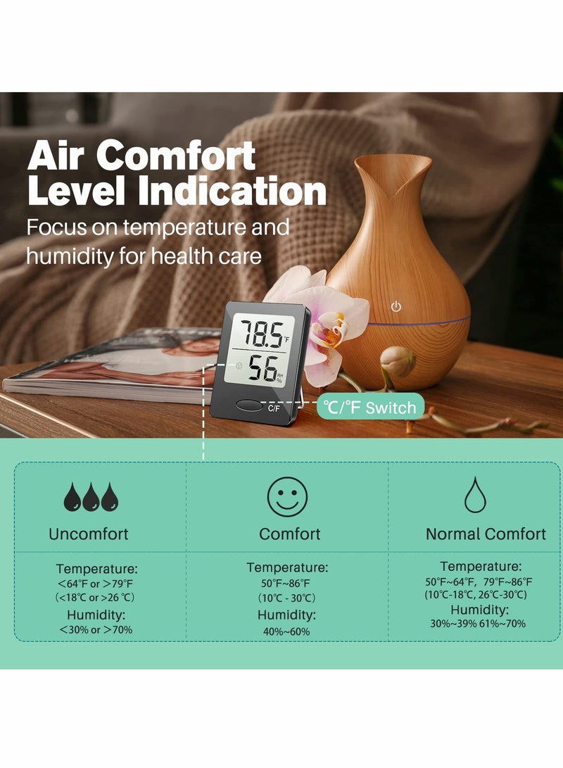 Digital Thermometer Hygrometer, Indoor Humidity Meter, Home Temperature Thermometers Sensor Gauge, Temp Monitor Humidistat for Baby Room, Outside, Greenhouse Plant, Incubator（2-Pack） - Image 2