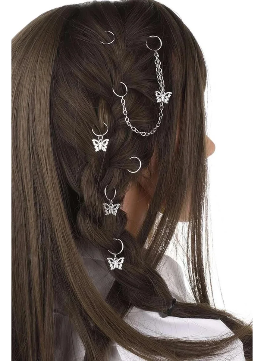 باهلس Butterfly Detailed Hair Earring Clasp Set