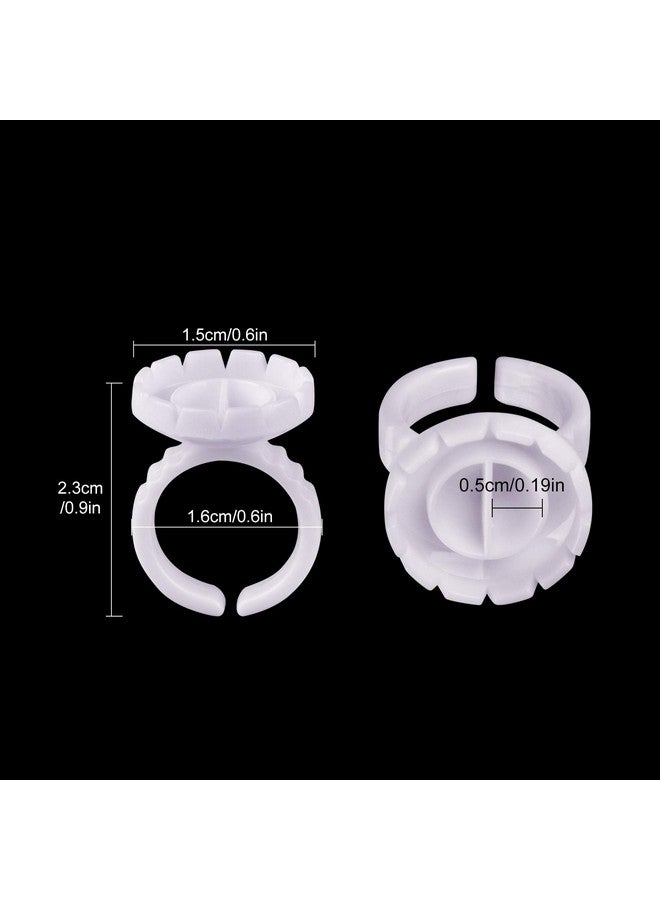 MEKK Glue Rings 100PCS Glue Rings for Eyelash Extension Lash Extension Supplies Disposable Lash Extension Supplies Fanning Blossom Cups for Eyelash Extension(White)… - Image 2