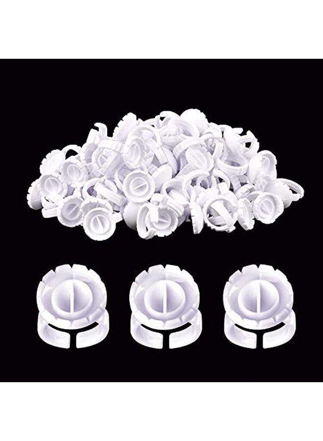 MEKK Glue Rings 100PCS Glue Rings for Eyelash Extension Lash Extension Supplies Disposable Lash Extension Supplies Fanning Blossom Cups for Eyelash Extension(White)… - Image 1