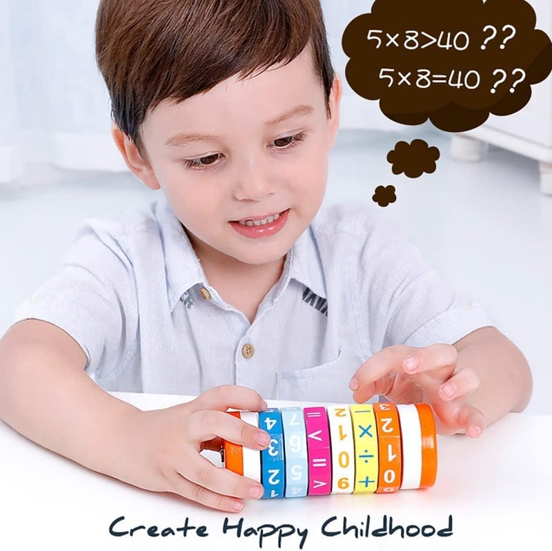Early Childhood Education Arithmetic, Rotating Cylinder Block Math Toy for Preschool Kids, Kindergarten Learning Game for Ages 3+ - Image 2