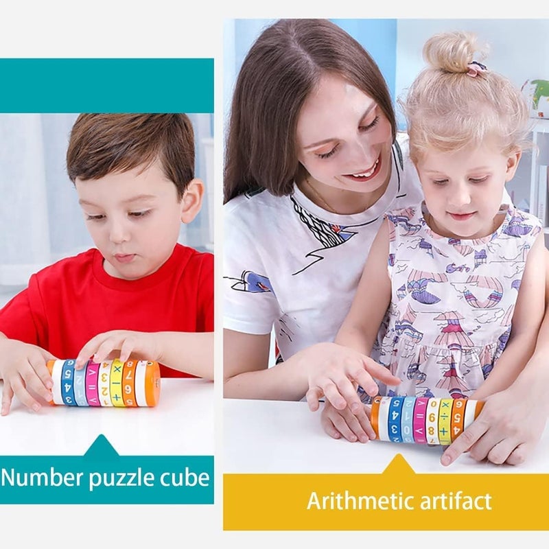 Early Childhood Education Arithmetic, Rotating Cylinder Block Math Toy for Preschool Kids, Kindergarten Learning Game for Ages 3+ - Image 3