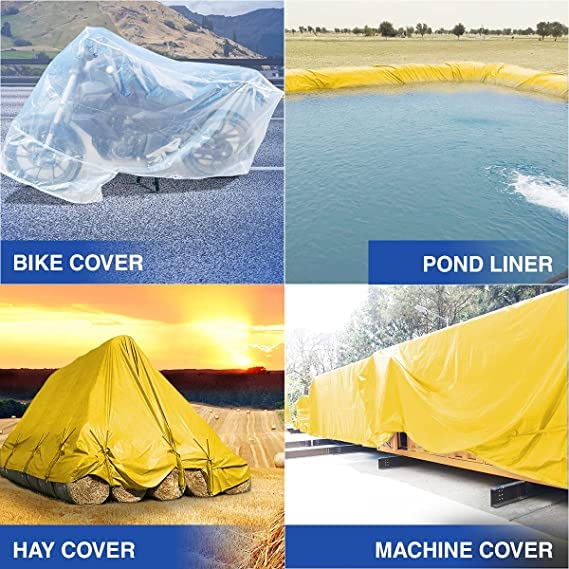 RK Trends Tarpaulin Tirpal Tadpatri Tharpai Thadika with Aluminium Eyelets Multipurpose 130 GSM HDPE Febrics Yellow 15Ft x 12Ft - Image 3