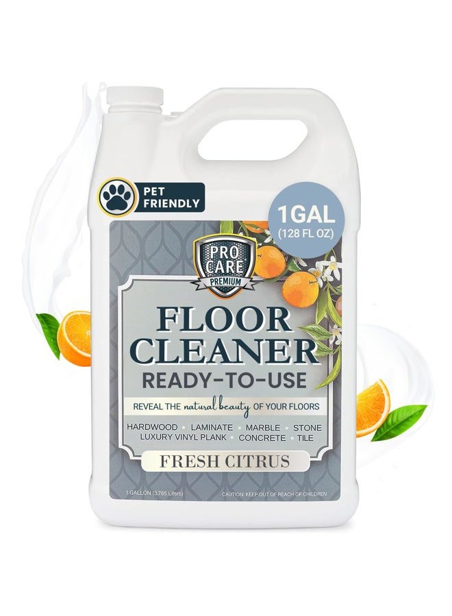 ProCare Floor Cleaner (Made in USA) | Tile, Stone, Laminate, Vinyl & Natural Wood Floor Cleaner for Mopping, Household Supplies, Cleaning Solution with Citrus Aroma - 1 Gal (128 Fl Oz) - Image 1