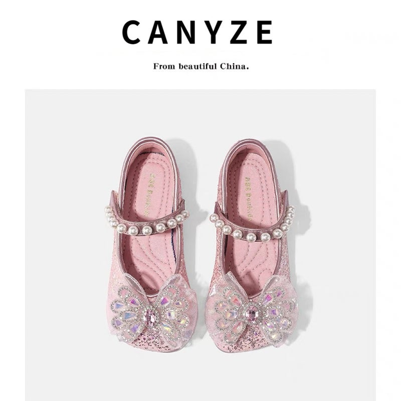 Canyze Girls Princess Shoes 2025 Spring New Baby Pearl Shoes Children Soft Bottom Crystal Shoes - Image 5