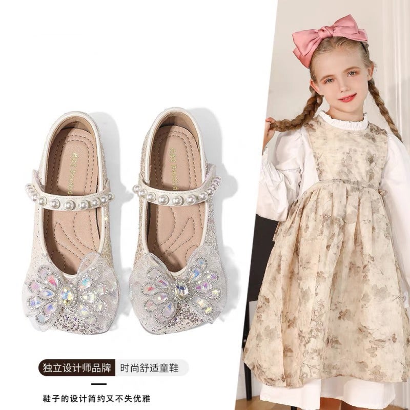 Canyze Girls Princess Shoes 2025 Spring New Baby Pearl Shoes Children Soft Bottom Crystal Shoes - Image 2