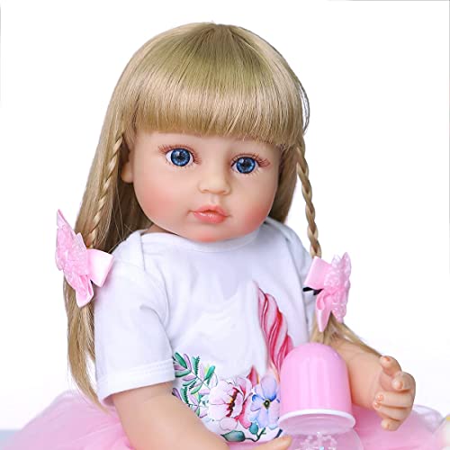 KOKOMANDY Collectible Lifelike Reborn Baby Dolls Full Body Silicone Vinyl 22 Inch 55cm Realistic Newborn Girl Doll Cute Beauty Bebes Silicona Baby Reborn Toy Gifts for Kids Age 3 - Image 5