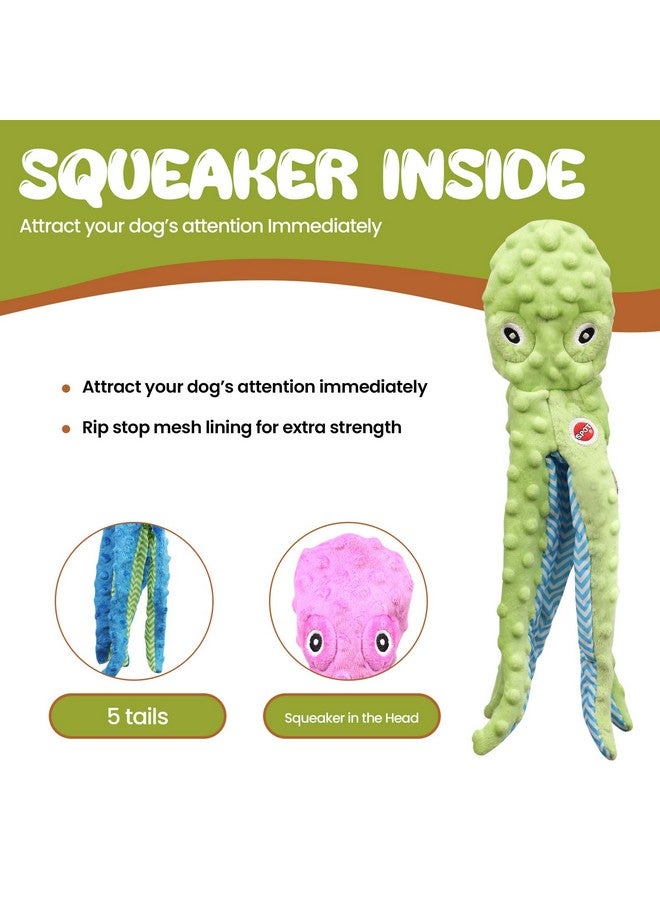 SPOT by Ethical Products Skinneeez Extreme Stuffless Dog Toy with Squeaker | Extra Strong Plush Tug of War Octopus Squeak Toy for Small and Large Dog Breeds | 16", 1-Pack - Image 3