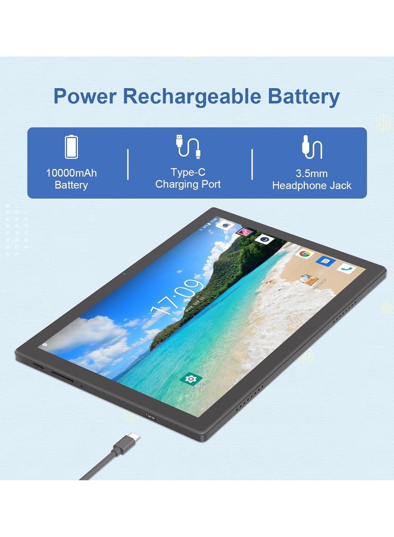 REBENUO CM8200plus Tablet, 10.1" Screen, Android 14, 5G Tablet, Dual SIM, 8GB RAM, 256GB Storage, 10000mAh Battery, with Bluetooth Keyboard, Mouse and Speaker (Blue) - Image 4