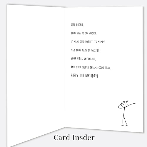 Smithtuy 11th Birthday Card,11 Year Old Birthday Gifts & Decorations for Boys Girls Son Daughter Nephew Niece,Funny 11th Birthday Card for Him Her with Gen Z Teenagers Slang Meme-Inspired Design - Image 4