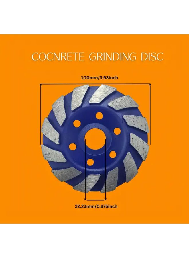 Blue 100mm Diamond Cup Wheel Heavy Duty Extra Thick Tungsten Carbide Teeth For Concrete Marble Granite Brick - Image 2