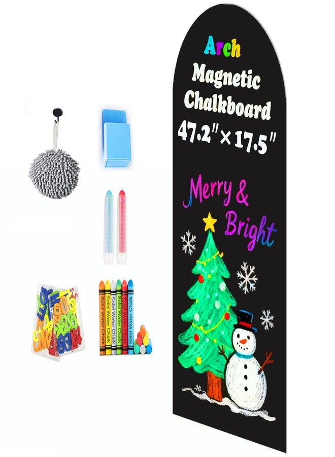 Lnepnw Magnetic Wall Sticker Chalkboard Contact Paper Arch 47.2" x 17.5" Self Adhesive Magnet Chalk Board Wallpaper Peel and Stick Wall Decal for Home Playroom Classroom Alternative Blackboard Paint - Image 1