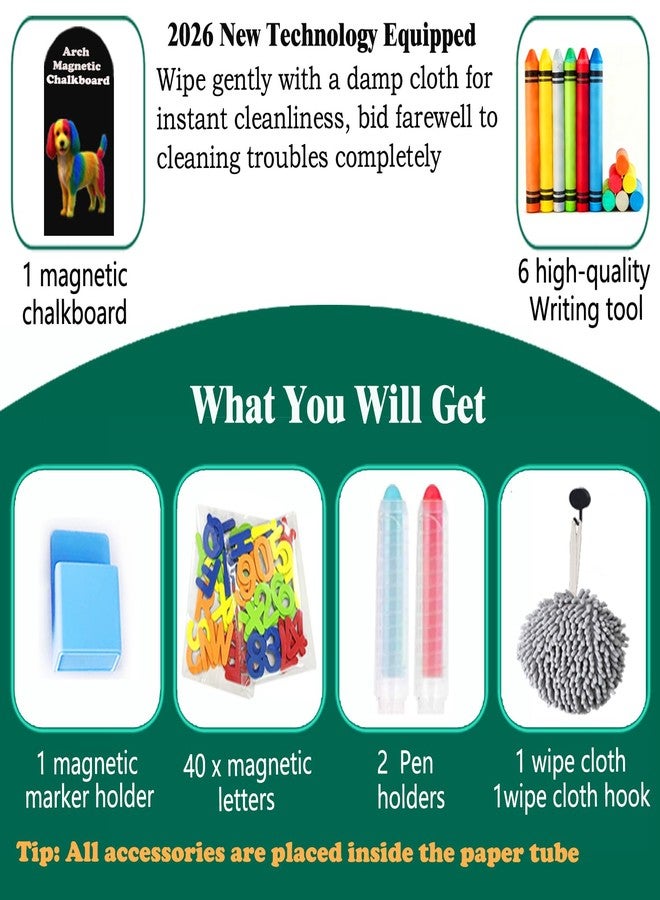 Lnepnw Magnetic Wall Sticker Chalkboard Contact Paper Arch 47.2" x 17.5" Self Adhesive Magnet Chalk Board Wallpaper Peel and Stick Wall Decal for Home Playroom Classroom Alternative Blackboard Paint - Image 4
