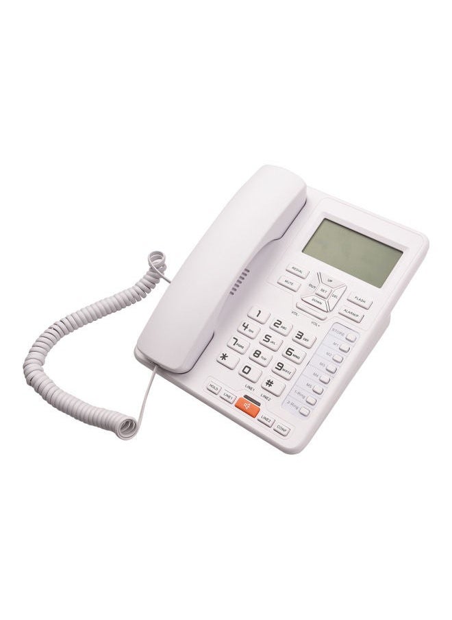 NIBEMINENT 2-Line Desktop Wired Phone White  - Image 1