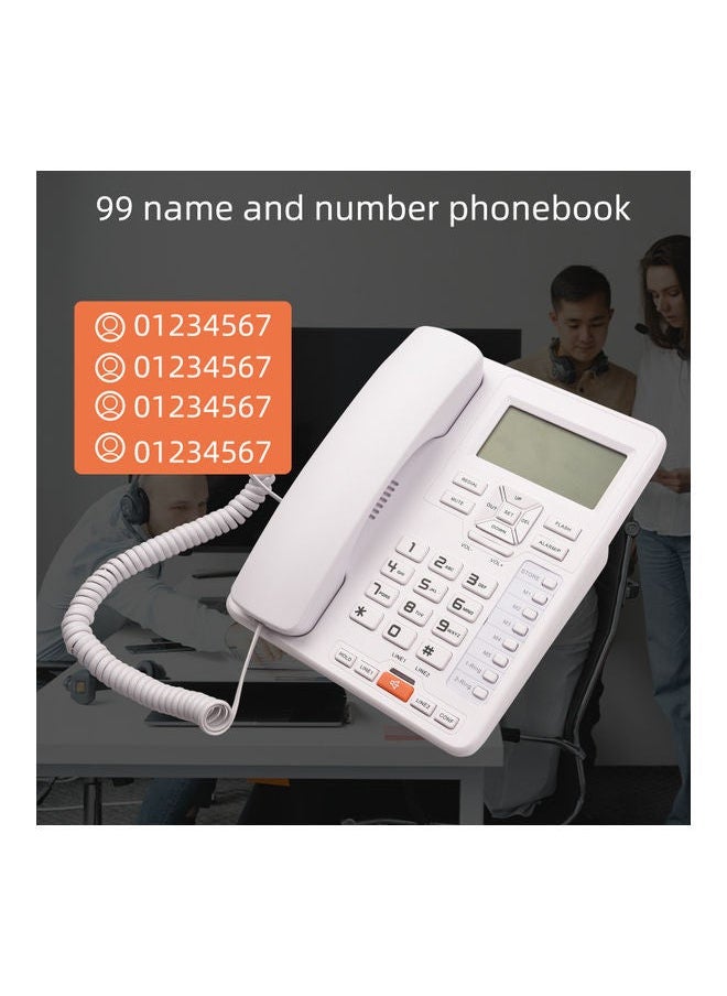 2-Line Desktop Wired Phone White