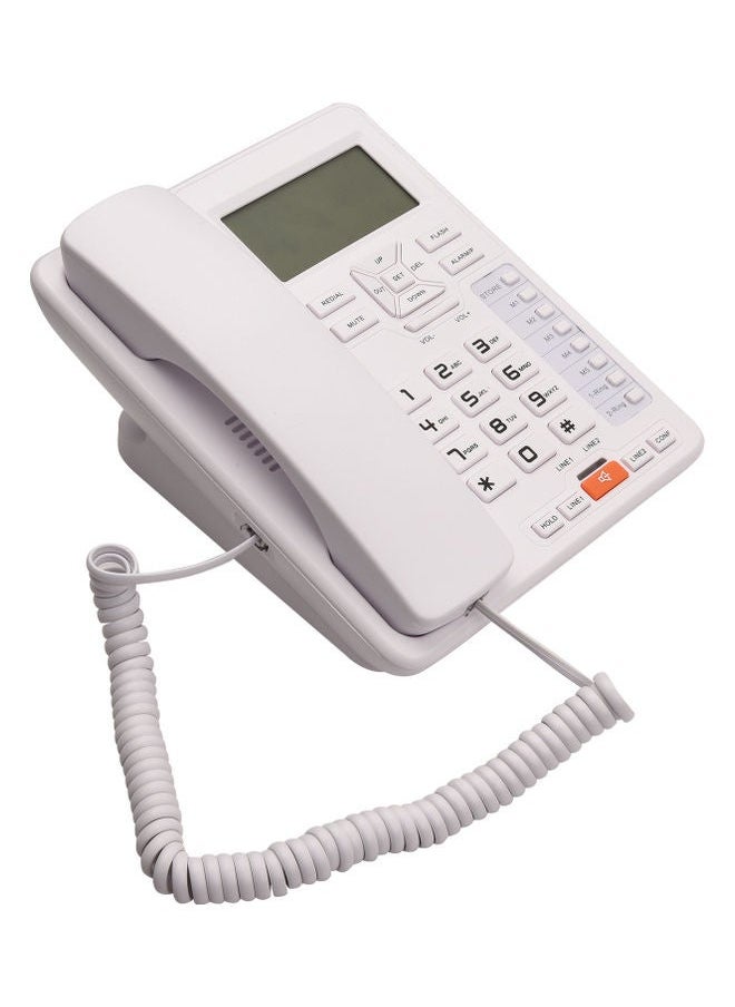 NIBEMINENT 2-Line Desktop Wired Phone White  - Image 4