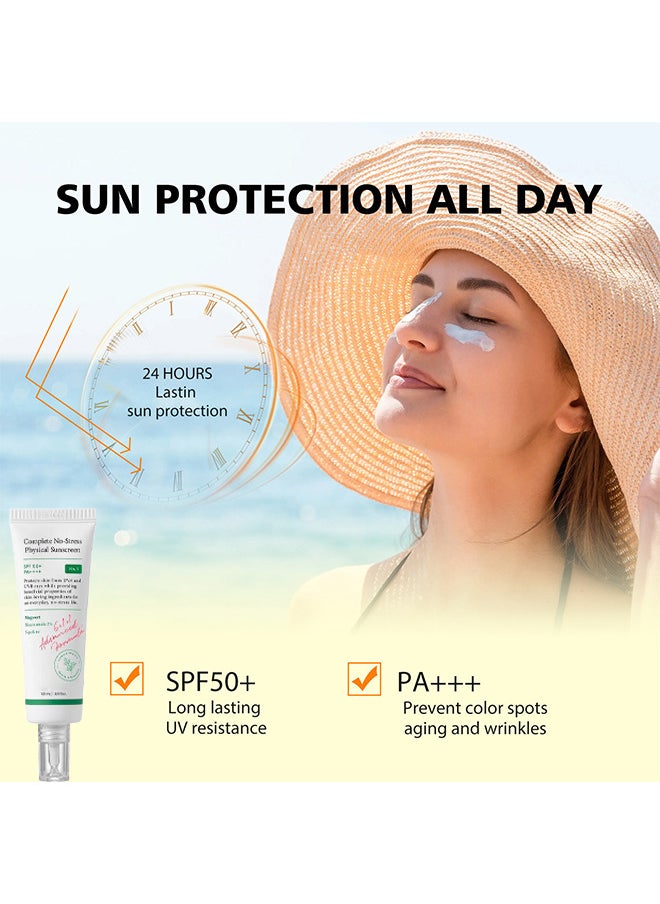 AXIS - Complete No-Stress Physical Sunscreen SPF 50+ PA++++, Protect Skin From UVA And UVB, Sunblock Cream Face, 50ml / 1.69 fl oz - Image 1