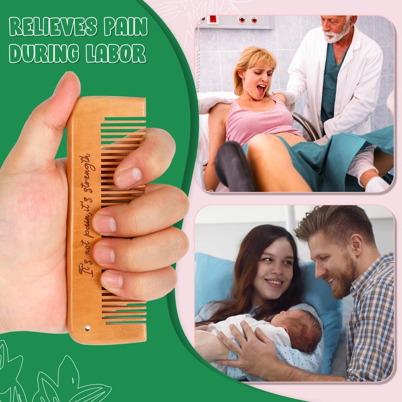 Arrozon Rectangular Labor Comb - Birthing and Delivery Essential for Pregnancy, Wooden Birth Gift for New Moms - Image 3
