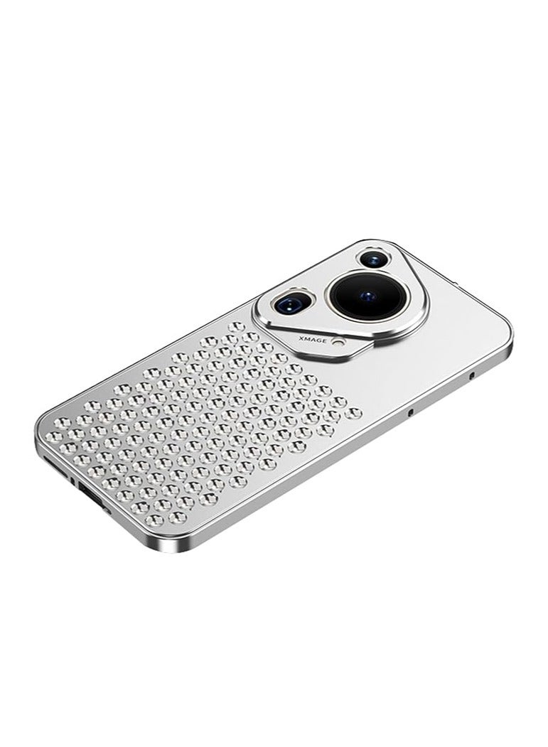 General Compatible with Huawei Pura 70 Ultra phone case, aluminum alloy honeycomb hole gaming cooling bullet buckle to protect the phone case 