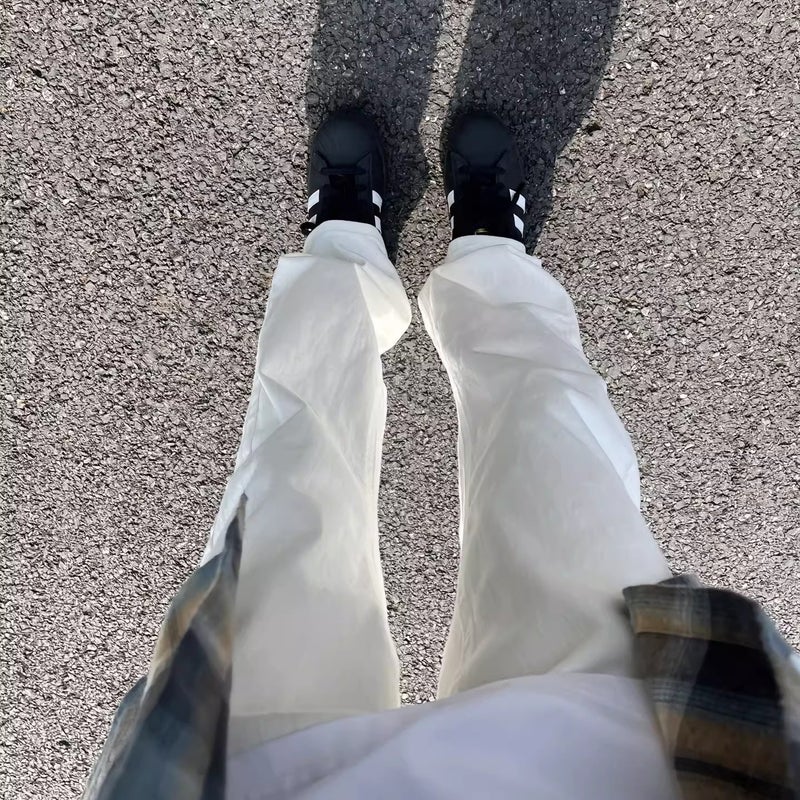 White Straight-Leg Jeans Men'S Micro-Cleanfit American Style High Street Slim Look Long Leg Pants - Image 1