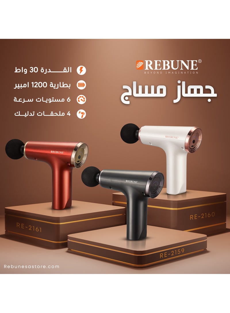 ريبون جهاز مساج وتدليك العضلات بحجم صغير محمول بـ 6 سرعات،30 واط  RE-2160 - Image 2