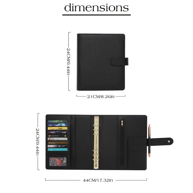 Grey A5 Binder Set Mini Water Ripple Pattern Wide High Capacity Business Office - Image 2