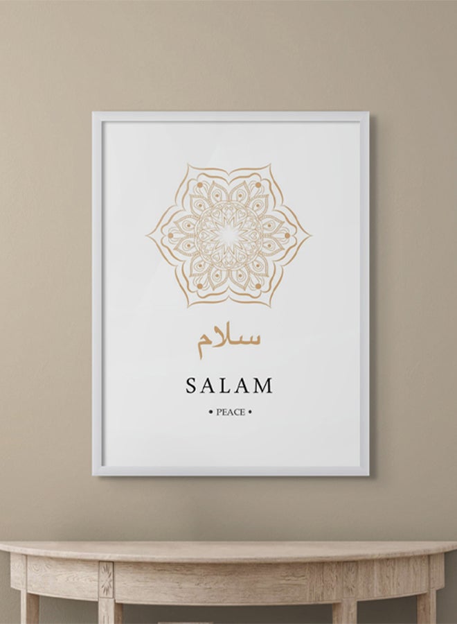 آرت دیکور  ديكور فني مؤطر جدار الفن الإسلامي الحديث - السلام (السلام) ماندالا الحد الأدنى من الفن الفنون الجميلة الخط العربي ديكور الحائط لغرفة المعيشة غرفة النوم غرفة الطعام مكتب الهدايا  - Image 2