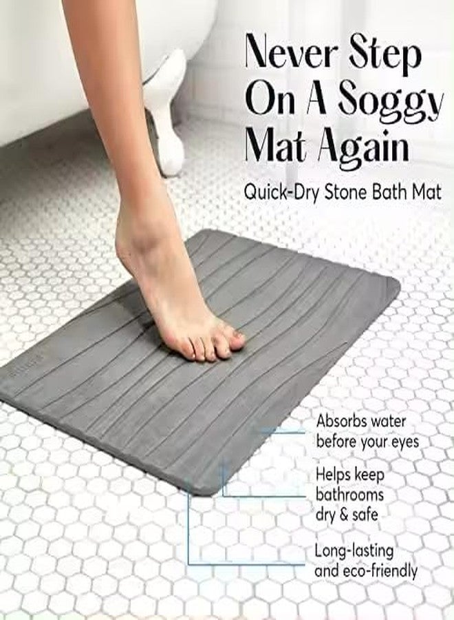Home-Cloud HomeCloud Premium Drying Stone Bath Mats | The Ultimate Eco-Friendly Solution for Superior Absorbency, Stability, and Style in Your Bathroom and Kitchen (Darkgrey, 60x40cm) - Image 5
