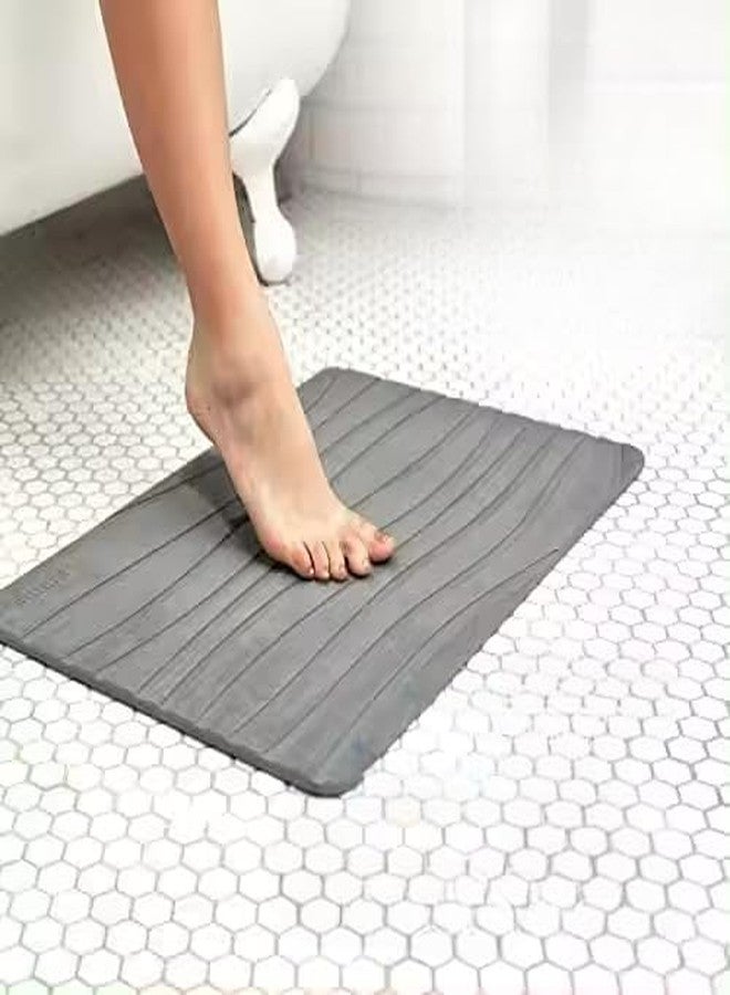 Home-Cloud HomeCloud Premium Drying Stone Bath Mats | The Ultimate Eco-Friendly Solution for Superior Absorbency, Stability, and Style in Your Bathroom and Kitchen (Darkgrey, 60x40cm) - Image 1