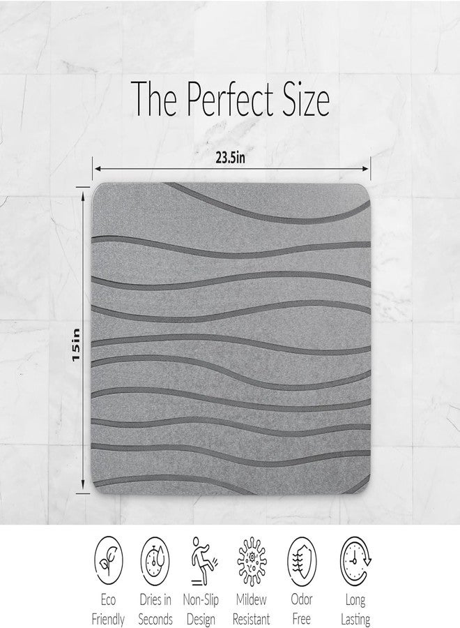 Home-Cloud HomeCloud Premium Drying Stone Bath Mats | The Ultimate Eco-Friendly Solution for Superior Absorbency, Stability, and Style in Your Bathroom and Kitchen (Darkgrey, 60x40cm) - Image 3