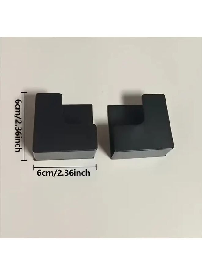 2pcs Black Wall Mounted Adhesive Shelf Hooks For Scale Cutting Board Game Console - Image 4
