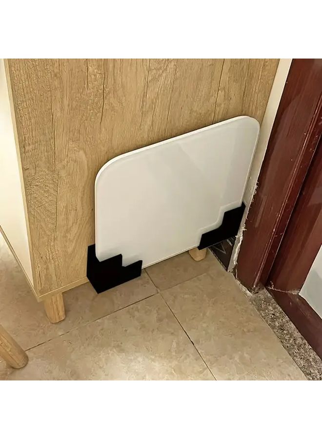 2pcs Black Wall Mounted Adhesive Shelf Hooks For Scale Cutting Board Game Console - Image 1