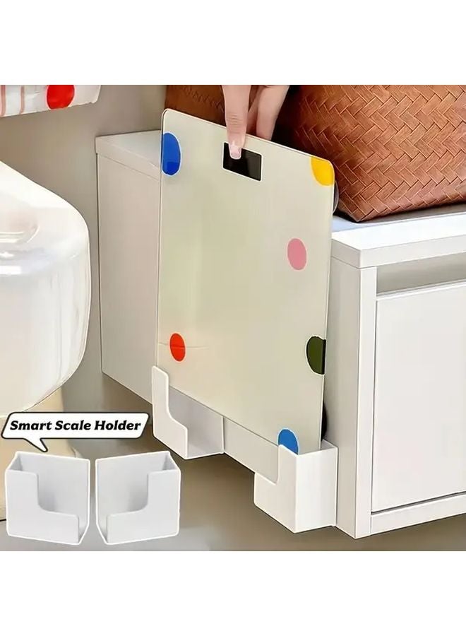 2pcs Black Wall Mounted Adhesive Shelf Hooks For Scale Cutting Board Game Console - Image 2