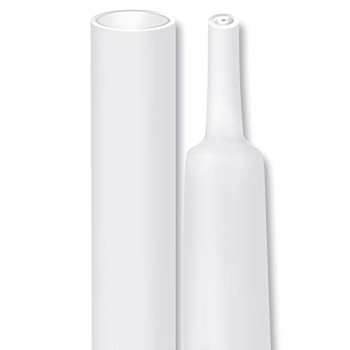 XHF 1/2 Inch 3:1 Waterproof White Heat Shrink Tubing 4 Ft Marine Grade Wire Cable Adhesive Lined Tube Insulation Seal Against Moisture Corrosion and Air Leakage - Image 1