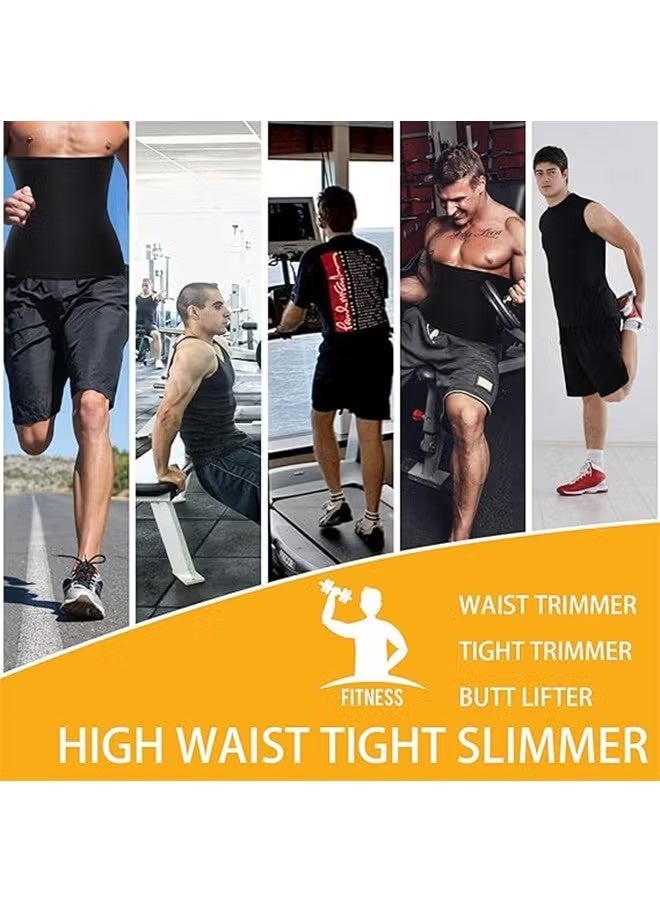 Waist Trimmer for Men Weight Loss, Stomach Trainer Sweat Workout Shaper,Neoprene-Free Slimming Sauna Belt (L-XL, Black) - Image 3