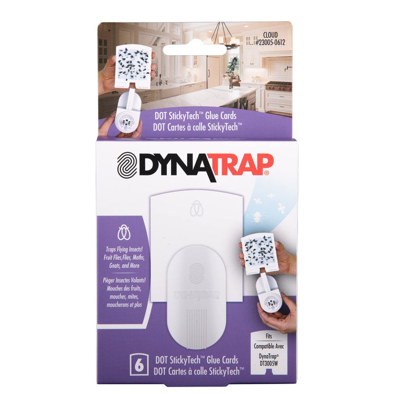 Dynatrap 23005-0612 Dot Stickytech Replacement Indoor Flying Insect Trap Glue Cards - 6 Pack - Image 1
