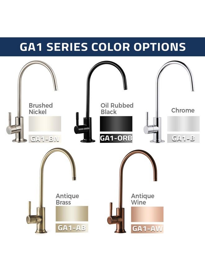 iSpring GA1-AB Heavy Duty Contemporary Style High Spout Kitchen Bar Sink Non-Air Gap Drinking Water Faucet in Antique Brass - Image 3